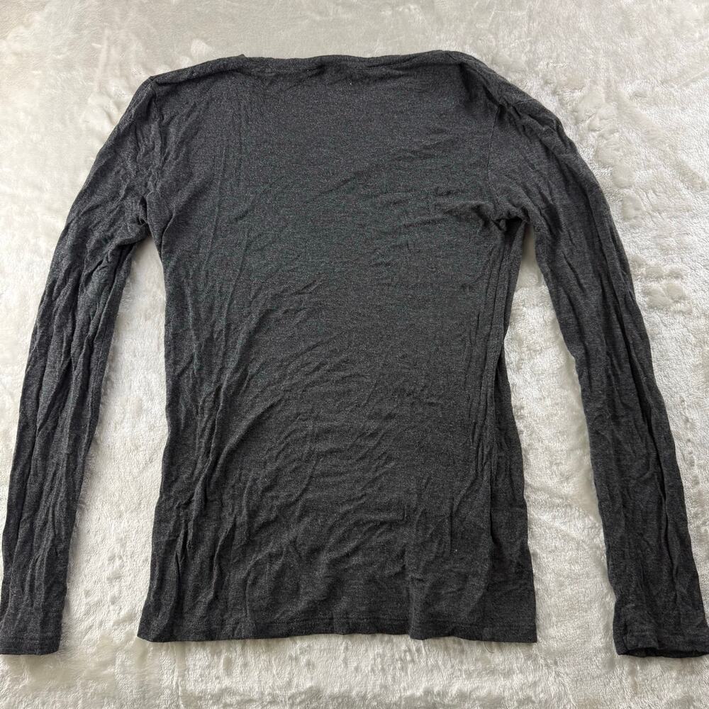 Zenana Outfitters V-Neck Long Sleeve T-Shirt Women's Size Medium Gray - Picture 2 of 5
